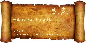 Vukovics Patrik névjegykártya